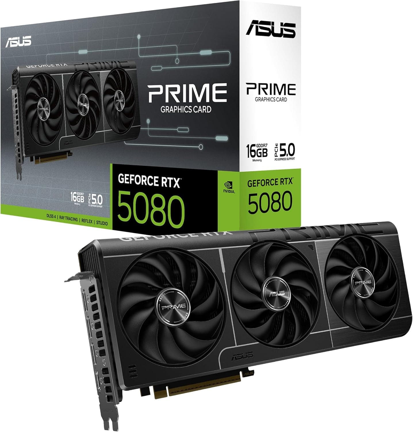 Asus PRIME GeForce RTX 5080 16GB GDDR7 Black / White image