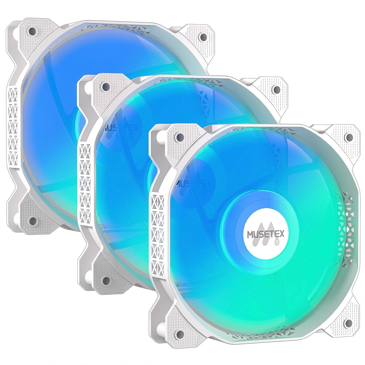 MUSETEX 120mm White ARGB Reverse PC Fans image