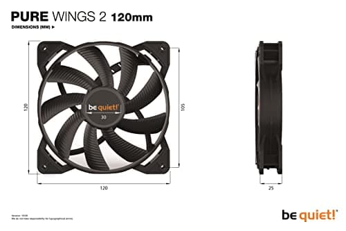 be quiet! Pure Wings 2 120mm Black PWM 65.51 CFM 1-Pack image