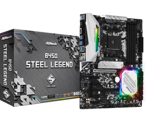 ASRock B450 Steel Legend Socket AM4/ AMD Promontory B450/ DDR4/ Quad CrossFireX/ SATA3&USB3.1/ M.2/ A&GbE/ATX Motherboard image