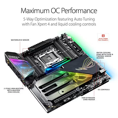 ASUS ROG RAMPAGE VI EXTREME LGA2066 DDR4 M.2 U.2 X299 EATX Motherboard with onboard 802.11AD WiGig Wi-Fi USB 3.1 image