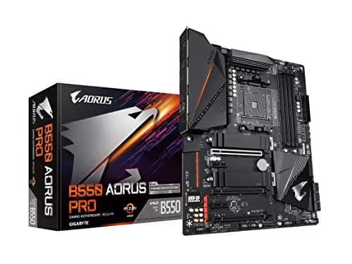 GIGABYTE B550 AORUS PRO AC (AM4 AMD/B550/ATX/Dual M.2/SATA 6Gb/s/USB 3.2 Gen 2/Intel Dual Band 802.11AC WiFi/2.5 GbE LAN/PCIe 4.0/RGB Fusion 2.0/DDR4/Gaming Motherboard) image