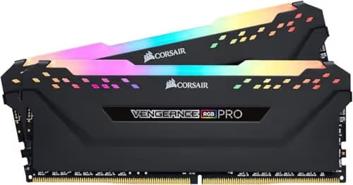 CORSAIR VENGEANCE RGB PRO DDR4 RAM 16GB (2x8GB) 3200MHz CL16-18-18-36 1.35V Intel AMD Desktop Computer Memory - Black (CMW16GX4M2C3200C16) image