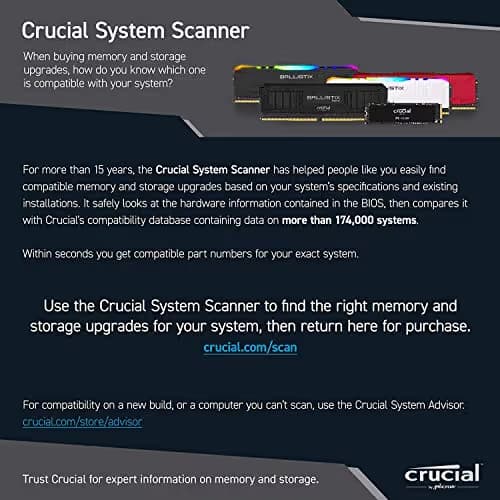 Crucial Ballistix Gaming 16GB (2 x 8GB) DDR4-2666 PC4-21300 CL16 Dual Channel Desktop Memory Kit BL2K8G26C16U4B image
