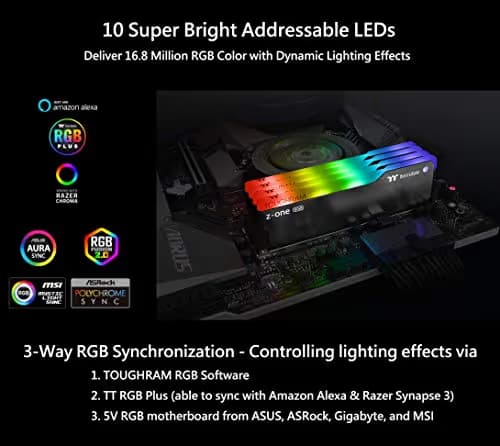 Thermaltake TOUGHRAM Z-ONE RGB 16GB (2 x 8GB) DDR4 3200 (PC4 25600) Desktop Memory R019D408GX2-3200C16A image