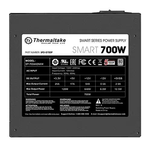 Thermaltake Smart Certified ATX 700W Non-Modular 80+ Certified image