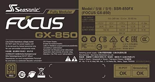 SeaSonic FOCUS PLUS Gold 850W Fully Modular 80+ Gold image