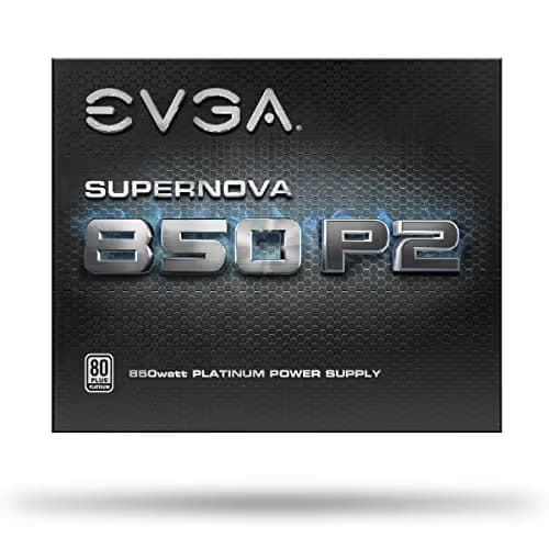 EVGA SuperNOVA 850 P2, 80+ PLATINUM 850W, Fully Modular , EVGA ECO Mode, 10 Year Warranty , Includes FREE Power On Self Tester Power Supply image