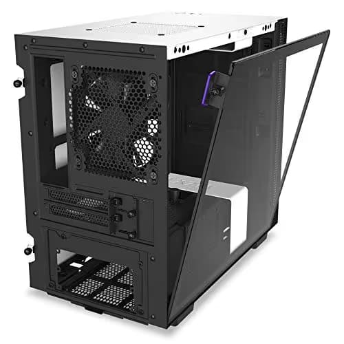 NZXT H210i - Mini-ITX PC Gaming Case - Front I/O USB Type-C Port - Tempered Glass Side Panel Cable Management - Water-Cooling Ready - Integrated RGB Lighting - Steel Construction - White/Black image