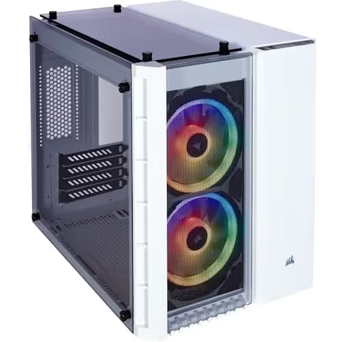 CORSAIR CRYSTAL 280X RGB White Micro-ATX Case, 2 RGB Fans, Lighting Node PRO included, Tempered Glass - Black (CC-9011135-WW) image