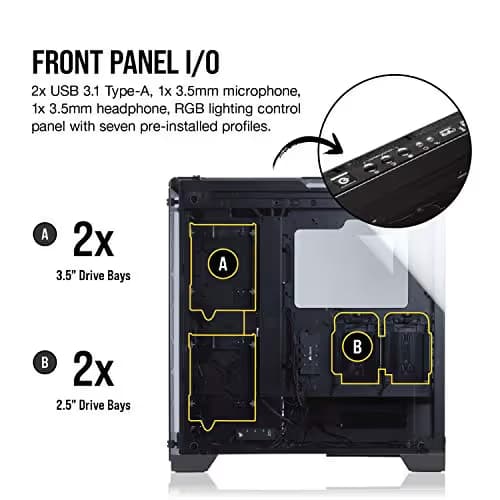 Corsair Crystal Series 570X RGB CC-9011098-WW Steel / Tempered Glass ATX Mid Tower Case image
