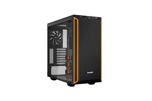 be quiet! Pure Base 600 ATX Mid Tower Black / Orange Tempered Glass Side Panel image