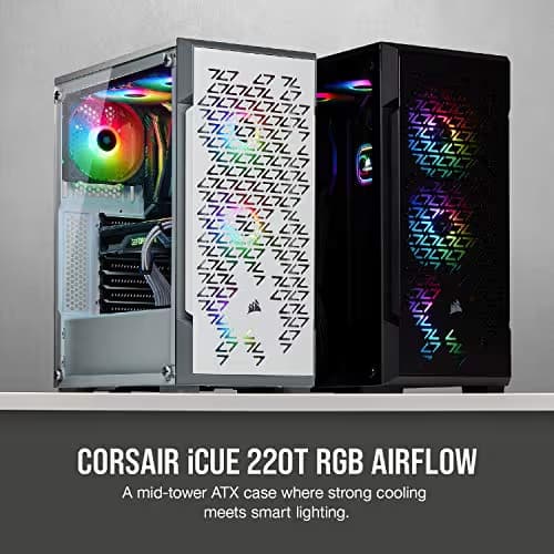 Corsair iCUE 220T RGB Airflow ATX Mid Tower Black Tempered Glass Side Panel image
