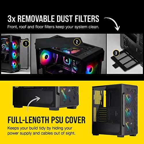 Corsair iCUE 220T RGB Airflow ATX Mid Tower Black Tempered Glass Side Panel image