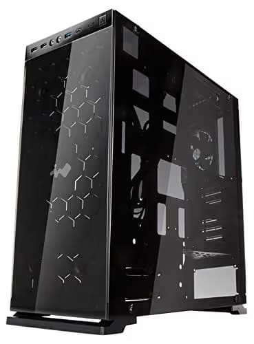 IN WIN 805 GOLD / Black Aluminum / Tempered Glass ATX Mid Tower Computer Case Compatible with ATX 12V/EPS (up to 220mm) Power Supply image