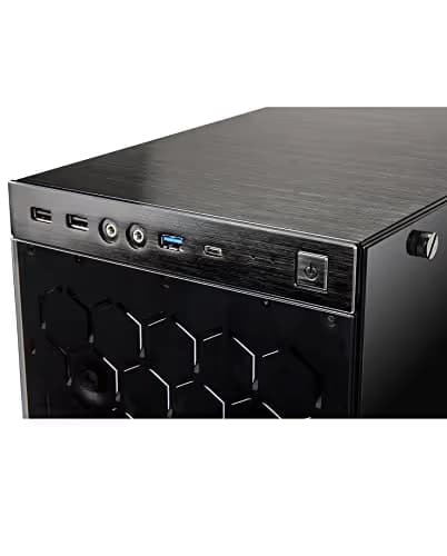 IN WIN 805 GOLD / Black Aluminum / Tempered Glass ATX Mid Tower Computer Case Compatible with ATX 12V/EPS (up to 220mm) Power Supply image