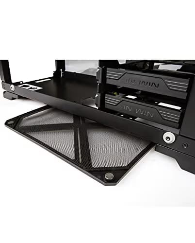 IN WIN 805 GOLD / Black Aluminum / Tempered Glass ATX Mid Tower Computer Case Compatible with ATX 12V/EPS (up to 220mm) Power Supply image