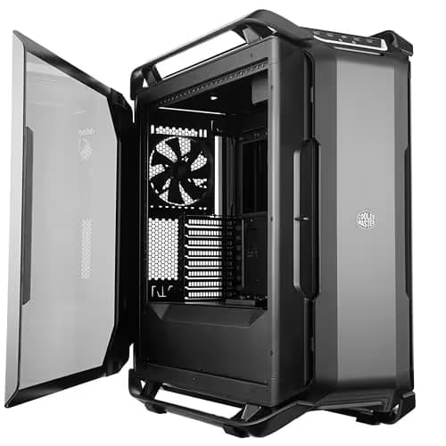 Cooler Master Cosmos C700P Black Edition E-ATX Full-Tower with Curved Tempered Glass Side Panel, Flexible Interior layout, RGB Lighting control, Type-C port and diverse liquid cooling layout image