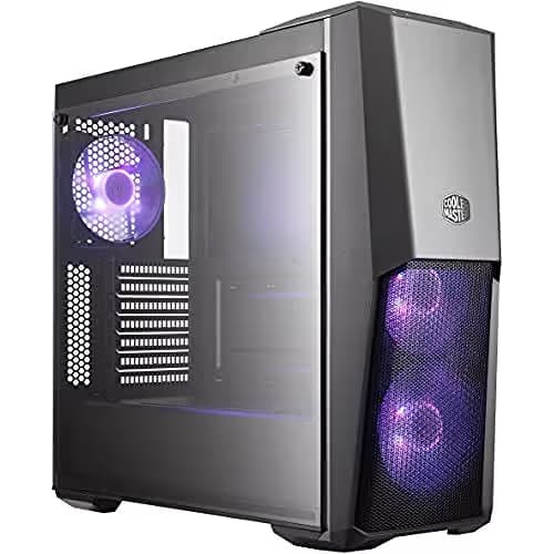Cooler Master MasterBox MB500 ATX Mid-Tower with Three 120mm RGB Fans, Front Semi-Meshed Ventilation, Tempered Glass Side Panel & RGB Lighting System, Black (MCB-B500D-KGNN-S00) main image