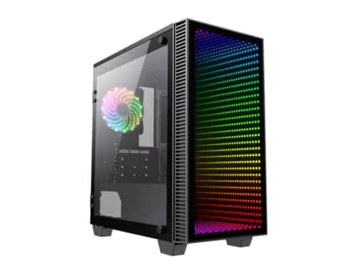 Gamemax Mini Abyss USB3.0 Micro ATX Tower Tempered Glass Gaming Computer Case w/ 1 x 120mm ARGB LED Fan x Rear (Pre-Installed) image