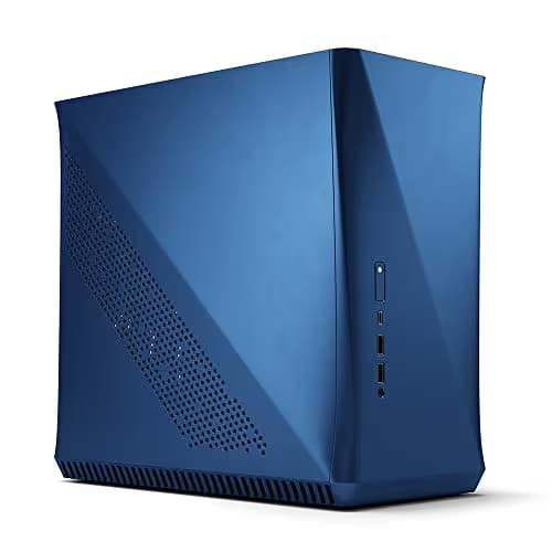 Fractal Design Era ITX Cobalt – Tempered Glass Top Panel – Mini-ITX Computer Case – Small Form Factor – Water-Cooling Ready – USB Type-C - Aluminium image