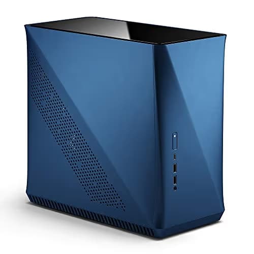 Fractal Design Era ITX Cobalt – Tempered Glass Top Panel – Mini-ITX Computer Case – Small Form Factor – Water-Cooling Ready – USB Type-C - Aluminium image