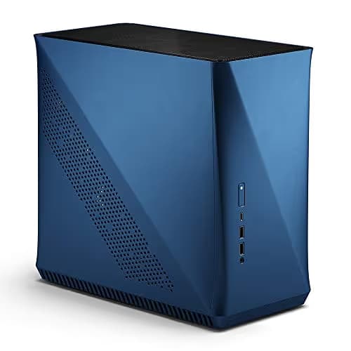 Fractal Design Era ITX Cobalt – Tempered Glass Top Panel – Mini-ITX Computer Case – Small Form Factor – Water-Cooling Ready – USB Type-C - Aluminium image