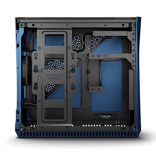 Fractal Design Era ITX Cobalt – Tempered Glass Top Panel – Mini-ITX Computer Case – Small Form Factor – Water-Cooling Ready – USB Type-C - Aluminium image