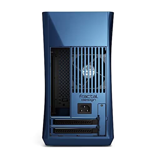 Fractal Design Era ITX Cobalt – Tempered Glass Top Panel – Mini-ITX Computer Case – Small Form Factor – Water-Cooling Ready – USB Type-C - Aluminium image