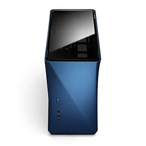 Fractal Design Era ITX Cobalt – Tempered Glass Top Panel – Mini-ITX Computer Case – Small Form Factor – Water-Cooling Ready – USB Type-C - Aluminium image