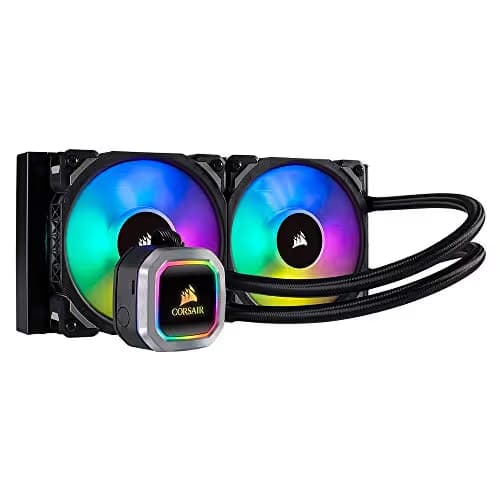 Corsair Hydro Series H100i RGB PLATINUM Extreme Performance Liquid CPU Cooler, Mounting kit for most modern CPU sockets, Two ML PRO RGB Series PWM 140mm fans, Fan and radiator mounting screws, USB 2.0 motherboard header cable, Thermal compound (pre-applied), Quick Start Guide main image