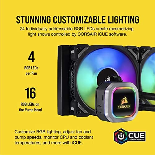 Corsair Hydro Series H100i RGB PLATINUM Extreme Performance Liquid CPU Cooler, Mounting kit for most modern CPU sockets, Two ML PRO RGB Series PWM 140mm fans, Fan and radiator mounting screws, USB 2.0 motherboard header cable, Thermal compound (pre-applied), Quick Start Guide image