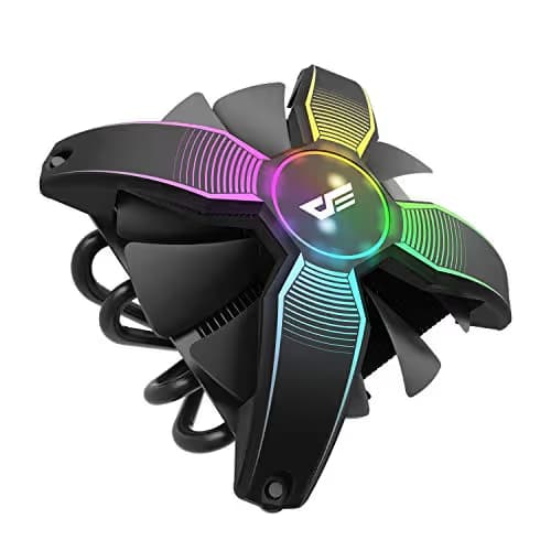 DarkFlash Talon CPU Cooling Cooler LED RGB PWM Fan with Four Heat pipes for Intel : LGA 775/ 115x/ 1366 and AMD : AM4/ AM3 (Corei3/ i5) | DF-TALON image