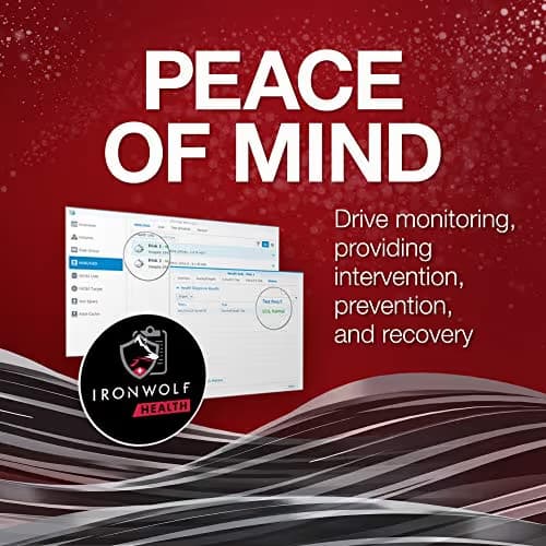 Seagate IronWolf 12TB NAS Internal Hard Drive HDD – CMR 3.5 Inch SATA 6Gb/s 7200 RPM 256MB Cache for RAID Network Attached Storage image