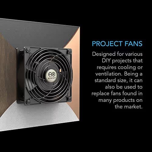 AC Infinity AXIAL 1225, Quiet Muffin Fan, 115V 120V AC 120mm x 25mm Low Speed, for DIY Cooling Ventilation Exhaust Projects image