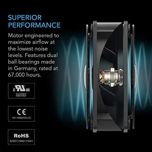 AC Infinity AXIAL 1225, Quiet Muffin Fan, 115V 120V AC 120mm x 25mm Low Speed, for DIY Cooling Ventilation Exhaust Projects image