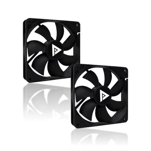 APEVIA AF212S-BK 120mm 4pin Molex & 3pin Motherboard Silent Black Case Fan (2-pk) main image