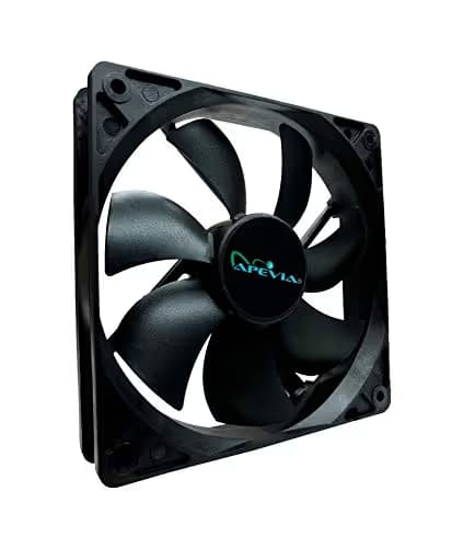 APEVIA AF212S-BK 120mm 4pin Molex & 3pin Motherboard Silent Black Case Fan (2-pk) image
