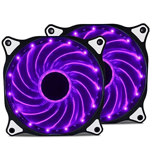 Vetroo 120mm Purple 15-LEDs Cooling Fan for Computer PC Cases, CPU Coolers and Radiators image