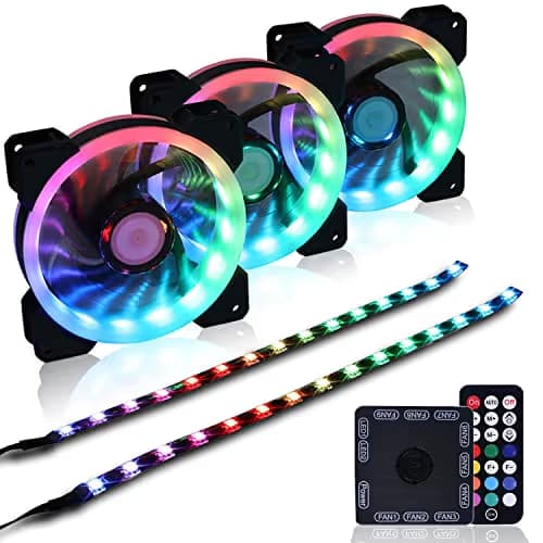 DS 120mm Addressable RGB PC Case LED Fans 3 Pack image
