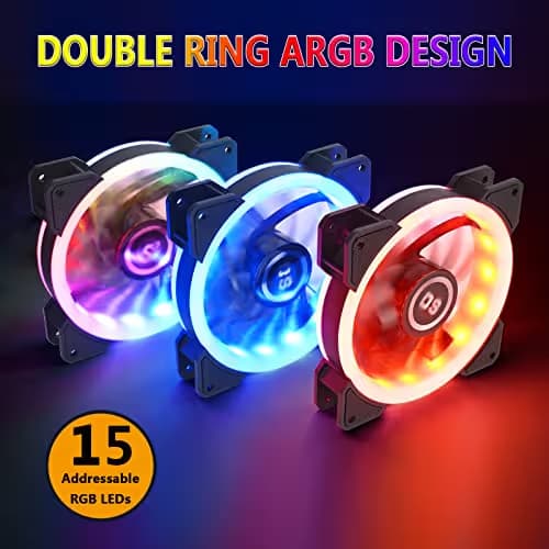 DS 120mm Addressable RGB PC Case LED Fans 3 Pack image