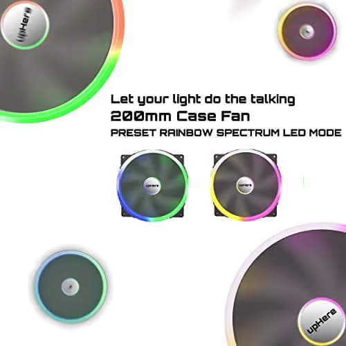 upHere P20 Series P200RD-Hydraulic Bearing 200mm Silent Red LED Computer Case Fan,P200RD image