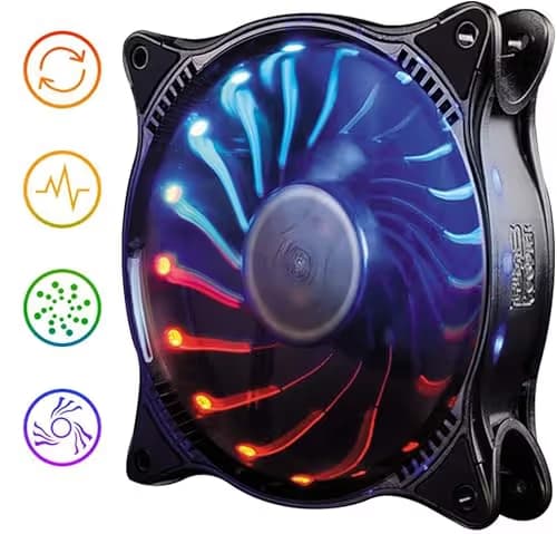 Pccooler 120mm Case Fan Starry Series, PC-FSK120 RGB LED PC Fan with 6 Lighting Mode, 7 Colors, ARGB Wire Control, Premium Quiet Computer Fan with Hydraulic Bearing Suitable for PC Case, CPU Cooler image