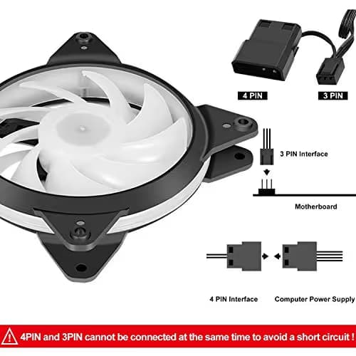 upHere 3-Pack 120mm 3-Pin High Airflow Quiet Edition Green LED Case Fan for PC Cases, CPU Coolers, and Radiators image