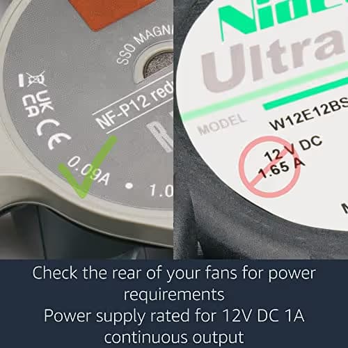 CRJ DC Power Supply for 2 x 3/4-Pin 12V Computer PC Case Fans image