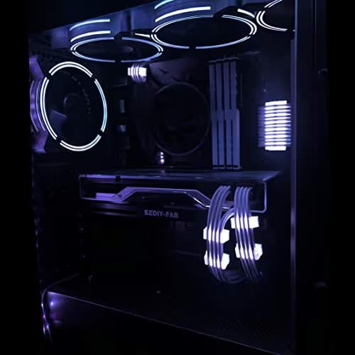 EZDIY-FAB 120mm White LED Fan, Dual-Frame LED Case Fan for PC Cases, High Airflow Quiet,CPU Coolers, and Radiators,3-Pin-3-Pack image