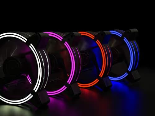 EZDIY-FAB 120mm White LED Fan, Dual-Frame LED Case Fan for PC Cases, High Airflow Quiet,CPU Coolers, and Radiators,3-Pin-3-Pack image