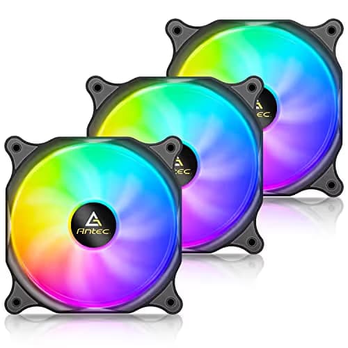 Antec 120mm RGB Case fan, RGB High Performance PC Fan, 4-pin RGB, F12 Series, 3 Packs image