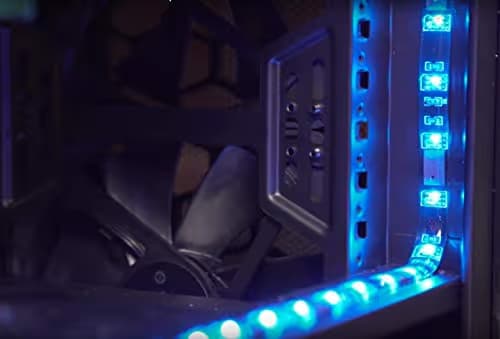 DS Blue PC Lighting 120mm Fan 2 Pack with LED Strip image