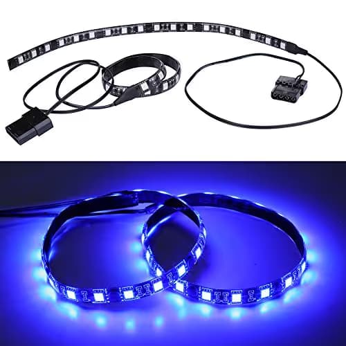 DS Blue PC Lighting 120mm Fan 2 Pack with LED Strip image